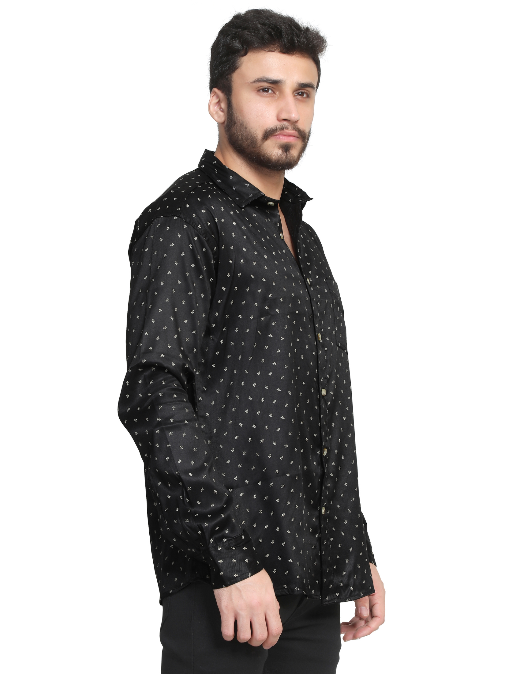 BLACK - Casual Print Shirt For Men