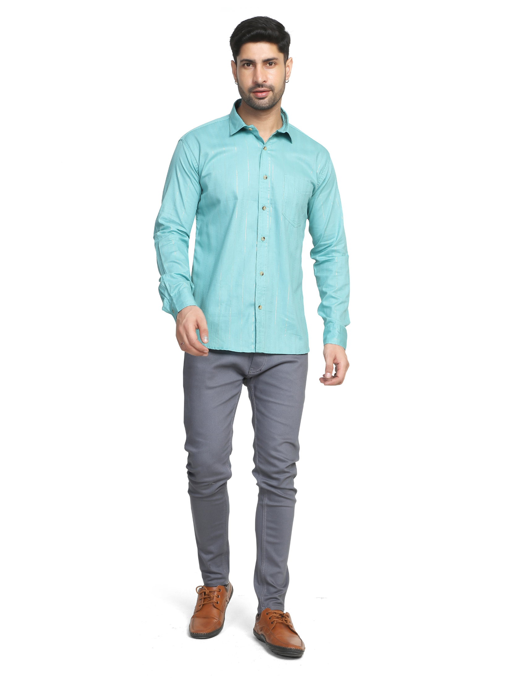 BLUE - Plain Shirt for men