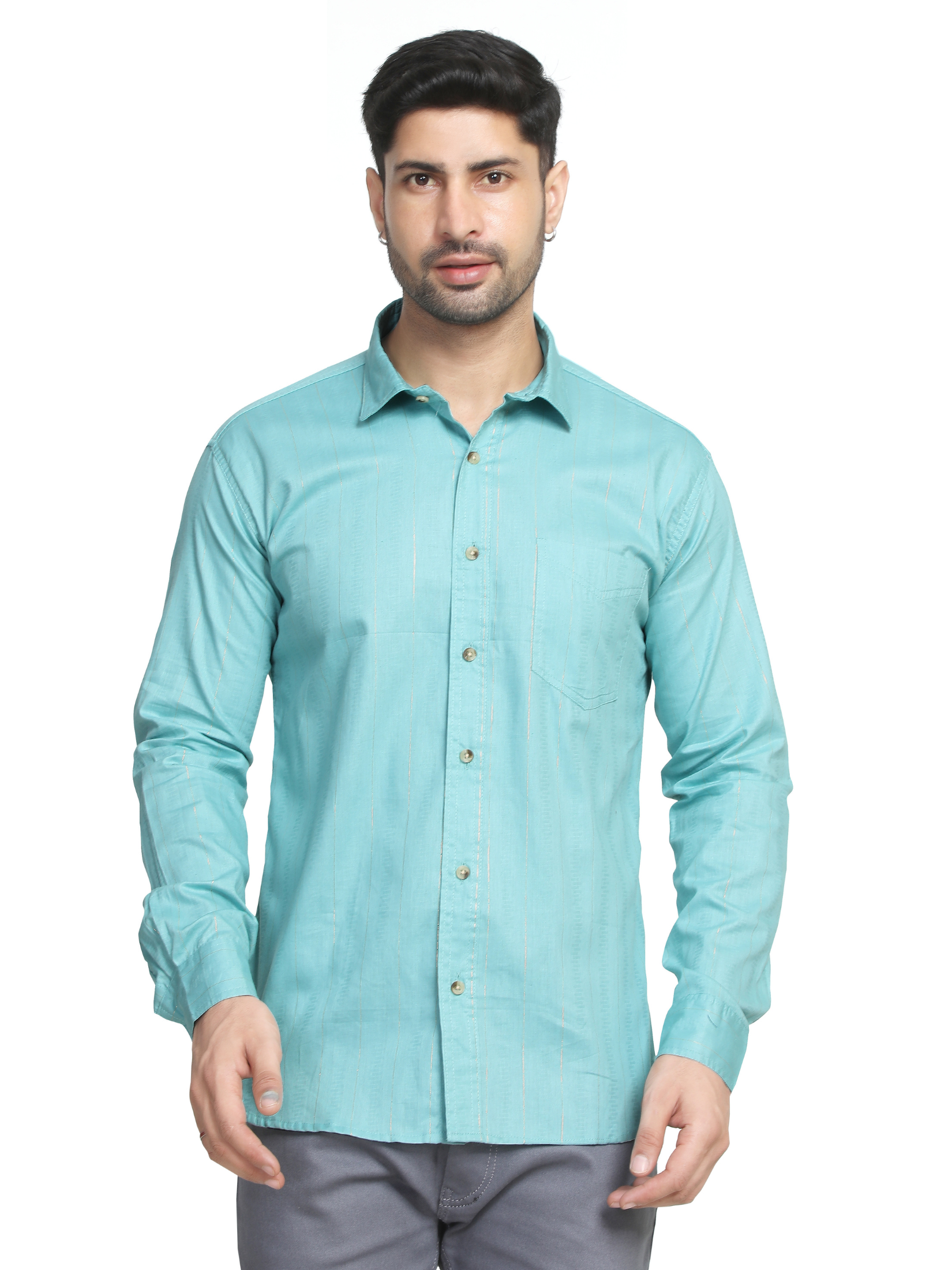 BLUE - Plain Shirt for men