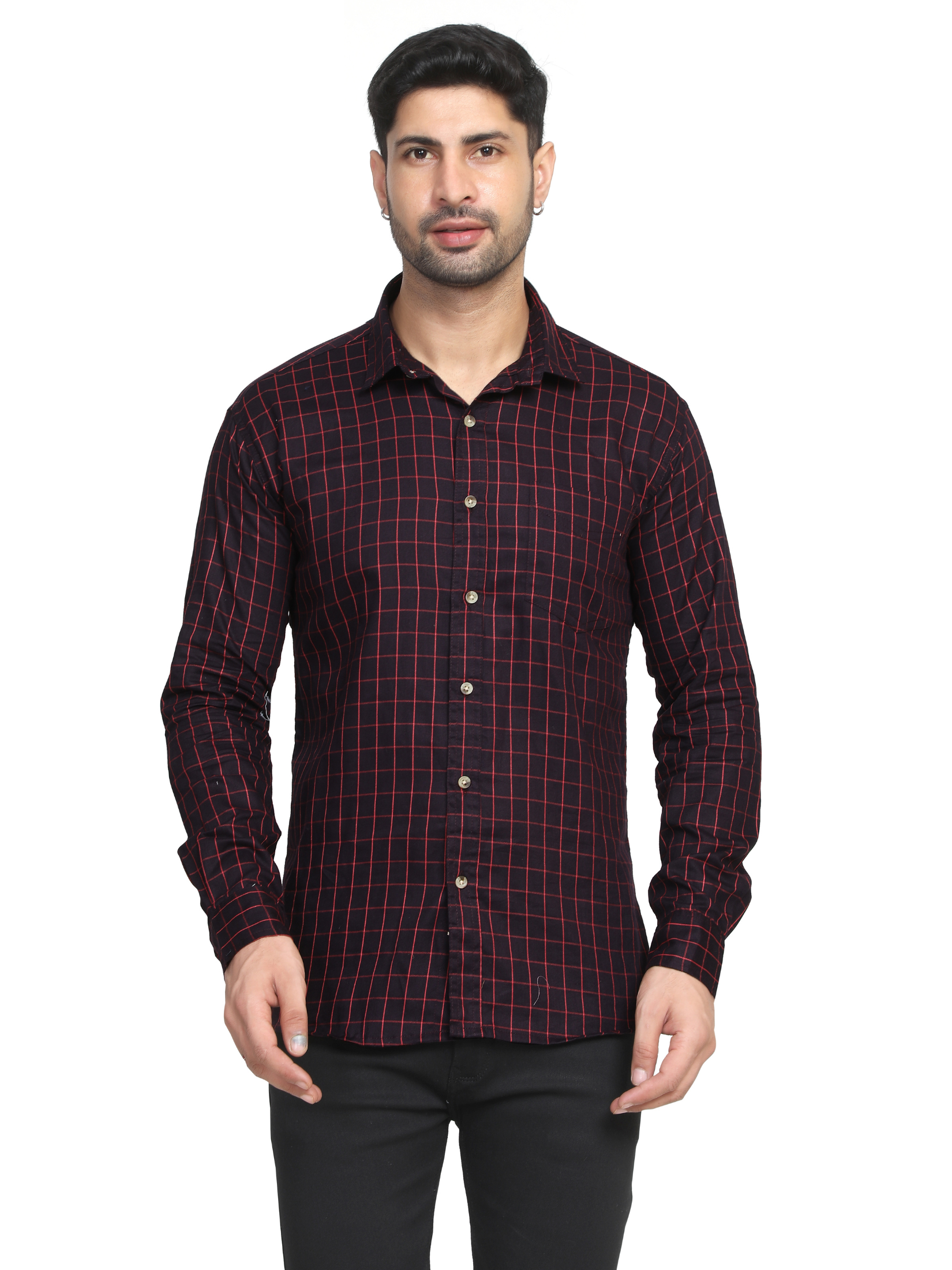 PURPLE - Checks shirt for men