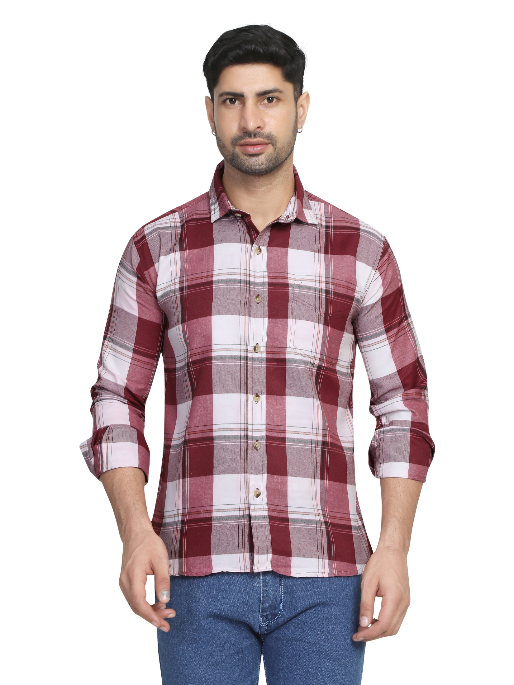 RED - Chequered shirts for men