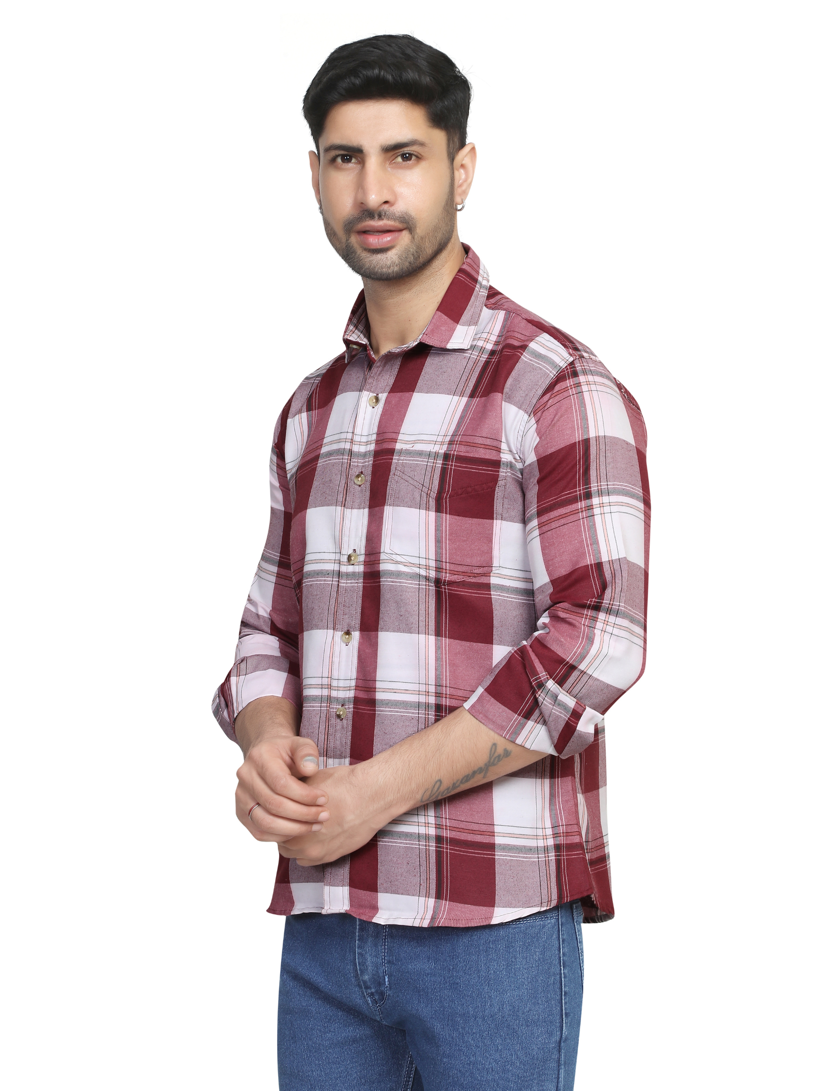 RED - Chequered shirts for men