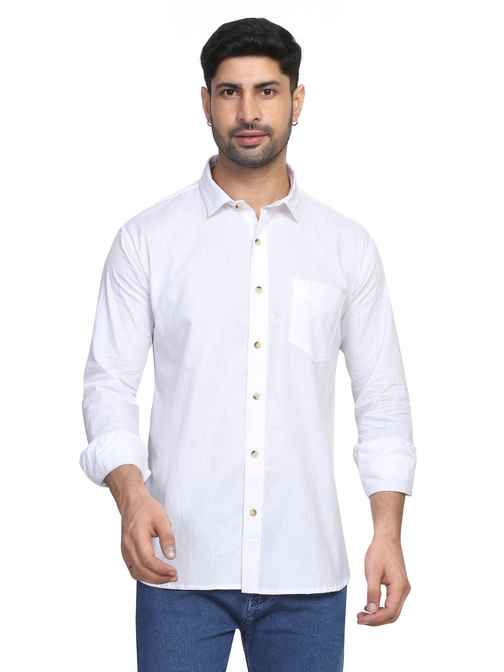 WHITE - Plain Shirt for men